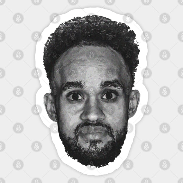 Derrick White Funny Vintage Face Sticker by rattraptees